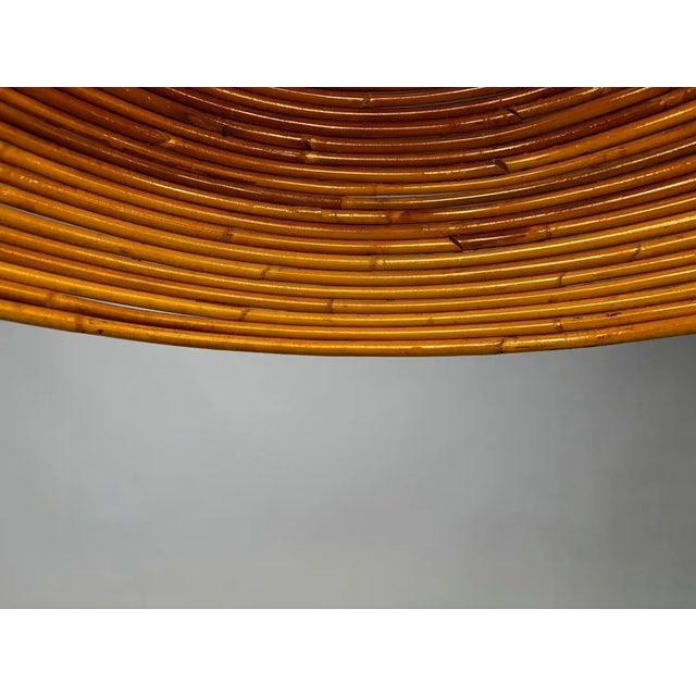 Italian Gilt Brass Rattan Bamboo Wicker Pendant, 1970s For Sale - Image 6 of 7