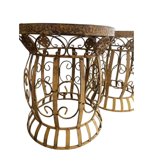 Metal 1960s Cast Iron Planters or Stools - Set of 2 For Sale - Image 7 of 12