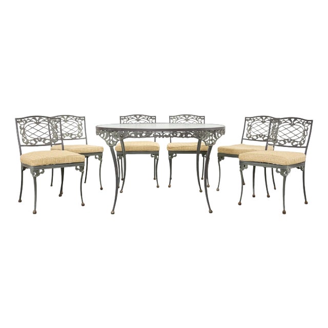 Brown Jordan Elegance Neoclassical Garden Dining Suite For Sale