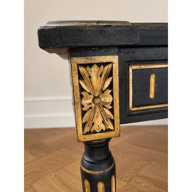 French Napoleon III Ebonized and Gilt Center Table with Sarrancolin Marble Top, 1880 For Sale - Image 10 of 14