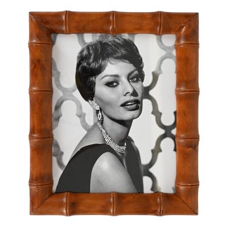 Mid-Century Wall Picture Frame in Bamboo, Italy, 1950s For Sale