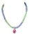 Sterling and Pink Stone Macrame Necklace For Sale