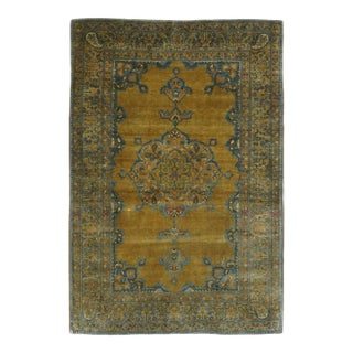 Late 18th Century Antique Kashan Rug 3'4'' x 4'10'' For Sale