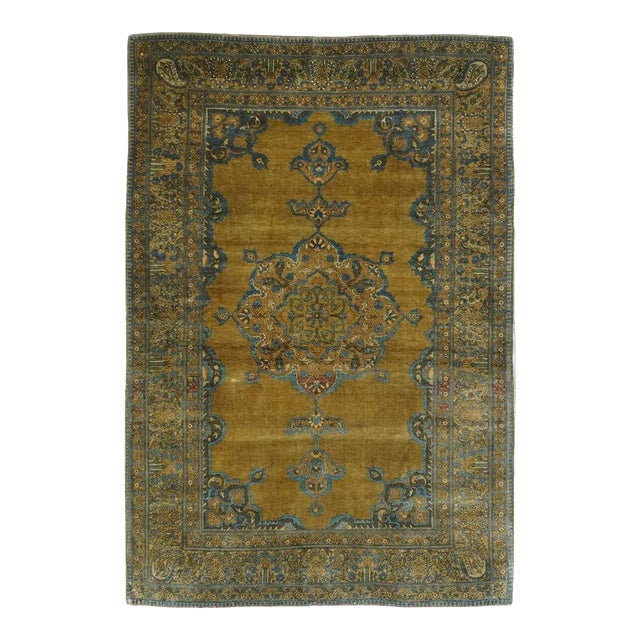 Late 18th Century Antique Kashan Rug 3'4'' x 4'10'' For Sale