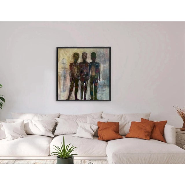 Original Modern Figurative painting "Loves Silent Poems” is an abstract, figurative painting exploring intimacy, language,...