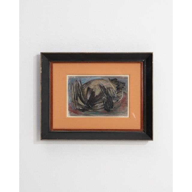 Mid 20th Century France Burnt Orange Wood Painting For Sale - Image 14 of 16