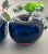 Vintage Blue and Amber Glass Apple Shaped Bookends, a Pair For Sale - Image 6 of 9