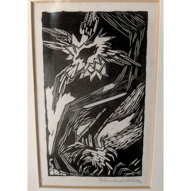Contemporary Early 20th Century Abstract Linocut Pencil Signed by Helen West Heller For Sale - Image 3 of 9