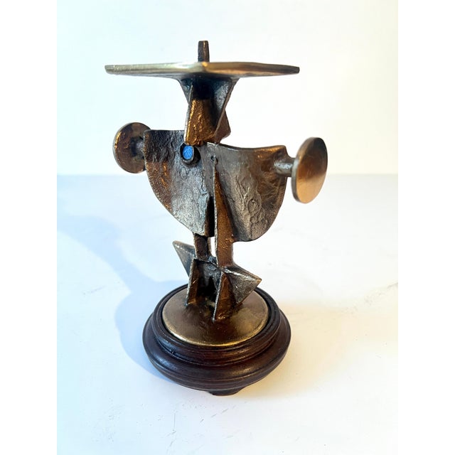 Zoltan Pap Cast Bronze Brutalist Candlestick For Sale In Los Angeles - Image 6 of 10