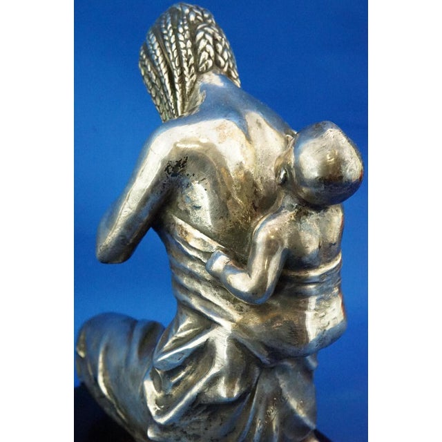 Enrico Bartoli, Sculpture of Maternity, 1800s, Ceramic Finished in Silver For Sale - Image 17 of 18
