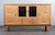 1960s Danish Brutalist Oak Highboard with Leaded Colored Glass, 1960s For Sale - Image 5 of 11