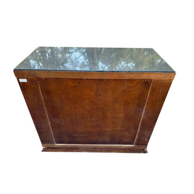 Burl Wood Sideboard Bar With Granite Top For Sale - Image 4 of 10