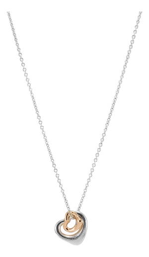Tiffany & Co. Elsa Peretti 925 and 18k Rose Gold Open Heart Pendant Necklace