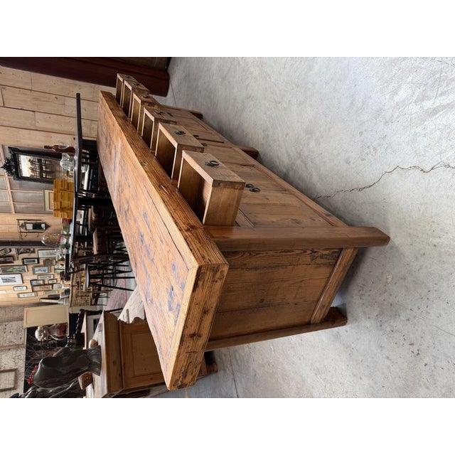Brutalist Sideboard in Fir wood, 1980s For Sale - Image 6 of 18