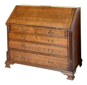 Antique Mid 19th Century Oak Slant Front Desk