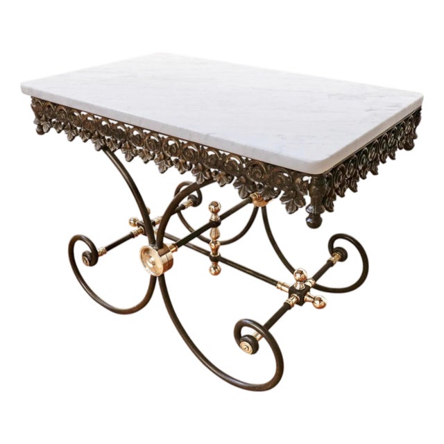French Marble Top Pastry Table, 1920s For Sale