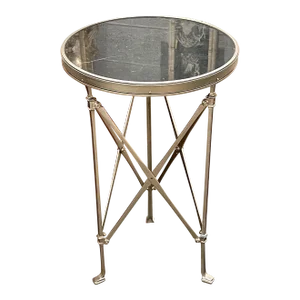 Mid Century Nickel Plated Bronze Empire Style Gueridon Side Table