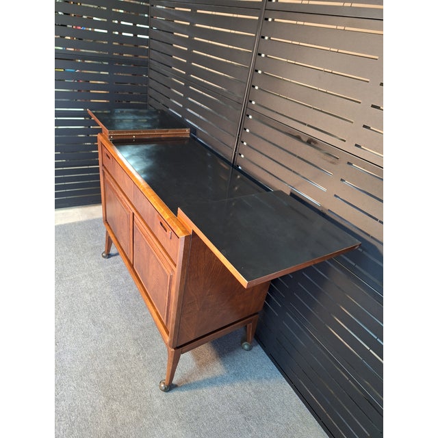 Mid 20th Century Walnut Flip Top Server For Sale - Image 10 of 11