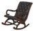 Brown Tufted Leather Rocking Chair For Sale