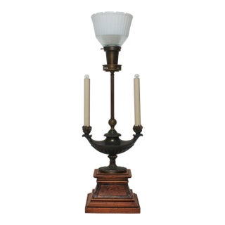 Vintage Stiffel Neoclassical-Style Brass Bouillotte-Style Table Lamp For Sale