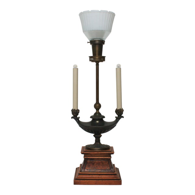 Vintage Stiffel Neoclassical-Style Brass Bouillotte-Style Table Lamp For Sale