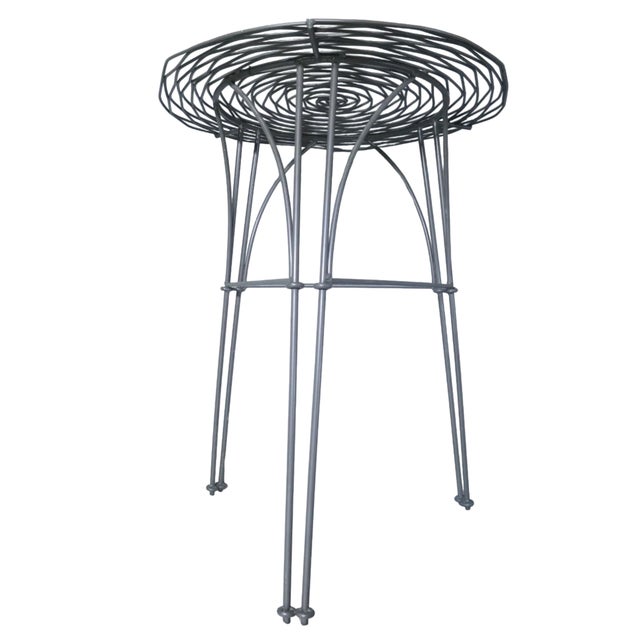 Modernist 3 Piece Iron Patio Furniture Set With Rose Pattern For Sale - Image 11 of 15
