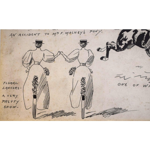 Late 19th Century A Polo Cartoon 1895 Pen & Ink by Alfred Chantrey Corbould (1852-1920) For Sale - Image 5 of 6