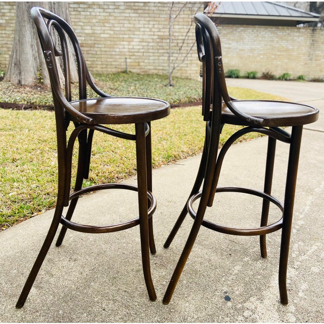 1920s Authentic Bentwood Bar Stools Set of 2 Chairish
