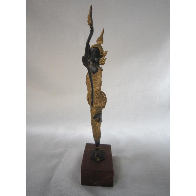 Boho Chic Vintage Cast Bronze Siamese Buddha For Sale - Image 3 of 6