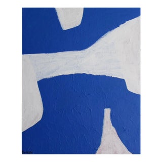 Bodasca, Blue Abstract Composition, 2025, Acrylic on Canvas For Sale