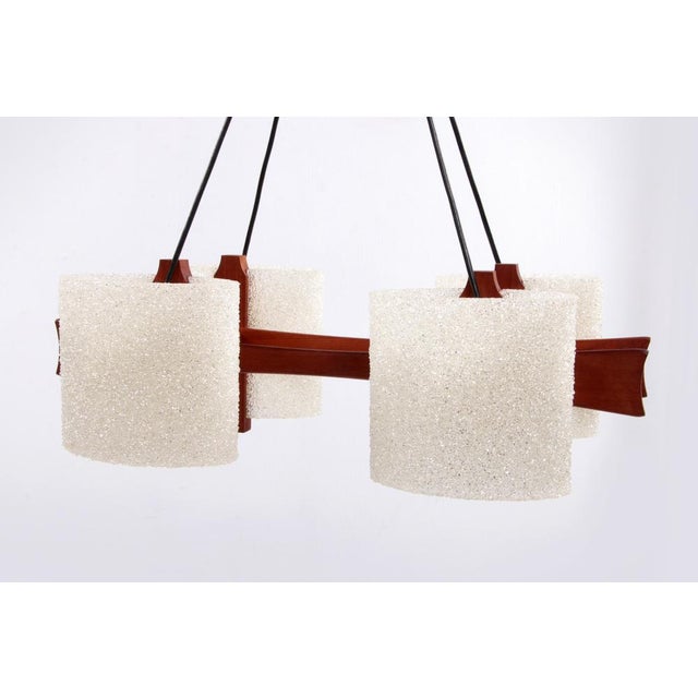 Scandinavian Hanging Lamp with Resin Caps, 1960s For Sale - Image 3 of 15
