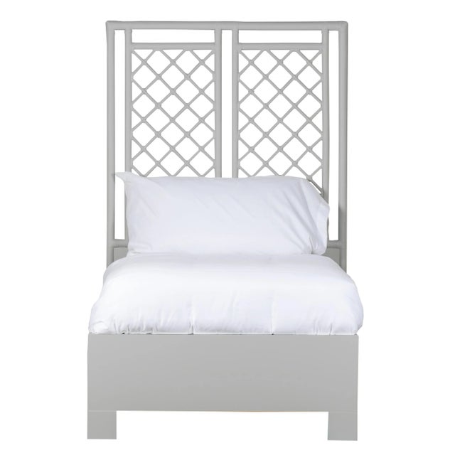 Coastal X & Diamond Bed Twin Extra Long - Light Gray For Sale - Image 3 of 3