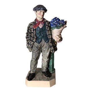 Charles Vyse British Studio Art Pottery Figure of Cineraria Boy, Circa 1925 For Sale