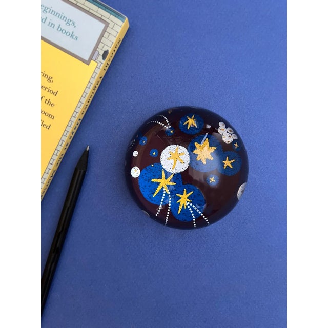Solaris Decoupage Dome Glass Paperweight With Stars | Lizzet Frausto For Sale - Image 4 of 4