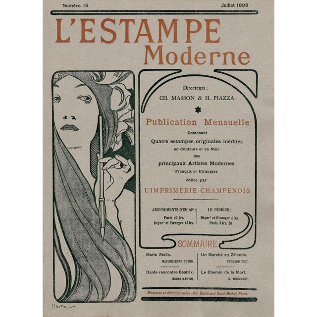 Henri Martin, Dante Meets Beatrix, 1898, Lithograph For Sale - Image 7 of 9