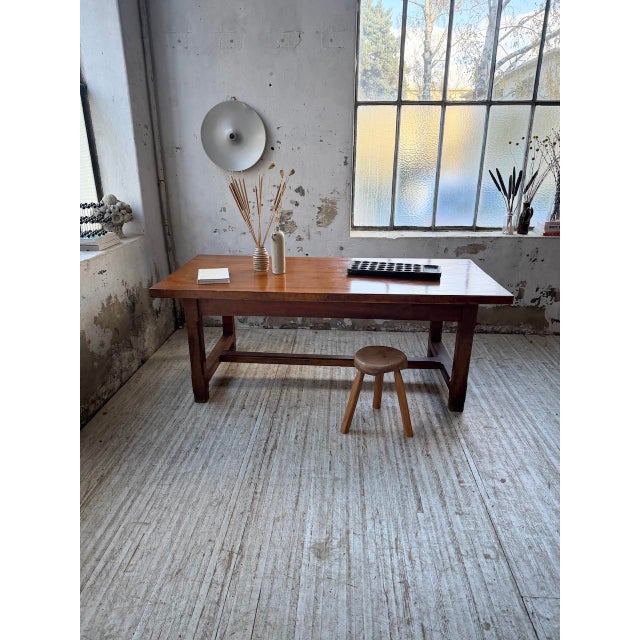 Brown Rustic Farmhouse Table in Oak, 1950s For Sale - Image 8 of 18