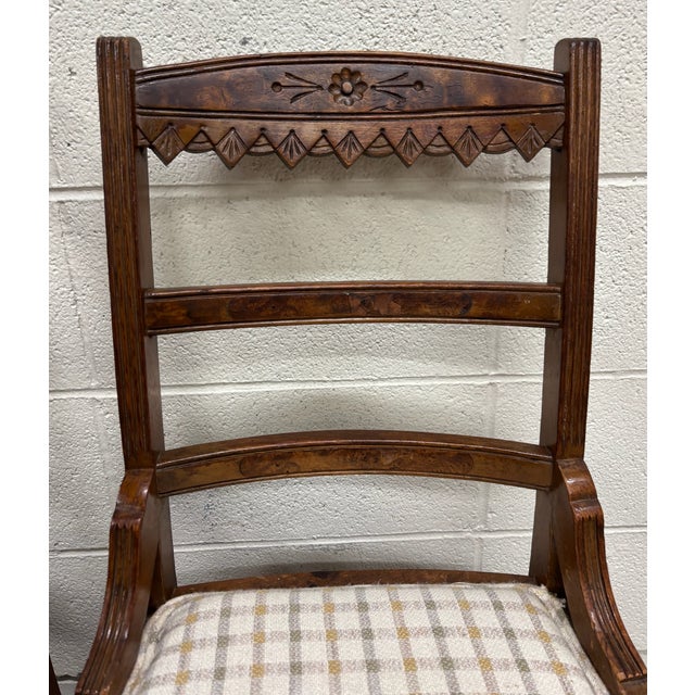 This is a gorgeous full set of six antique Victorian Eastlake ladderback dining chairs likely from the late 1800s or very...