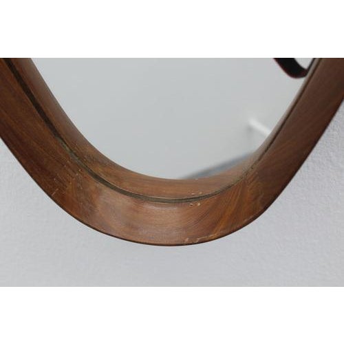 Mid-Century Oval Wall Mirror with Teak Frame, Italy, 1960s For Sale - Image 12 of 18