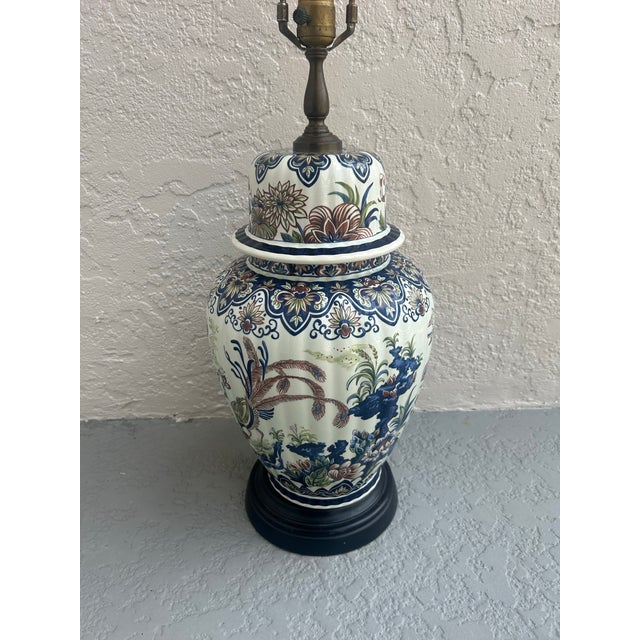 Large Vintage Chinese Export Porcelain Ginger Jar Table Lamp For Sale In Naples, FL - Image 6 of 9