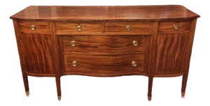 Antique Mahogany Buffet, Inlaid Sideboard