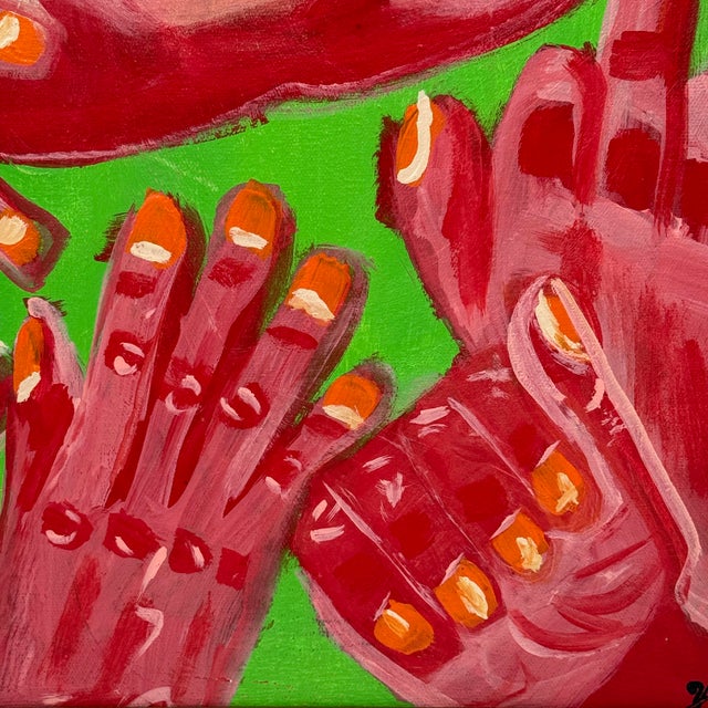 2020s Original Contemporary Hands Painting on Canvas by Valerie Zuñiga For Sale - Image 5 of 11