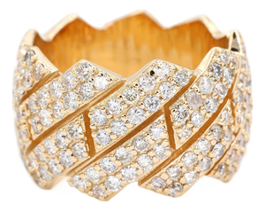 18k (750) Yellow Gold 4.50 Ct Natural Diamond Ring Band, Size 8