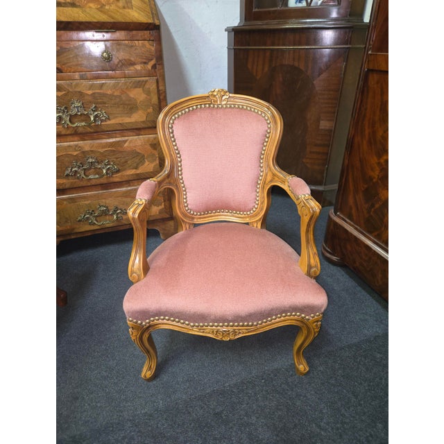 1950s Louis-Philippe Style Children's Armchair in Walnut, 1950s For Sale - Image 5 of 5