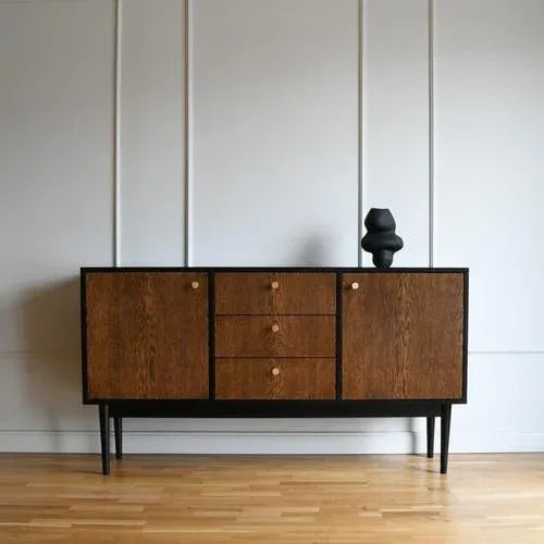 Nora Medium Sideboard by Pastform Dimensions: D 40 x W 160 x H 85 cm. Materials: Stained and varnished wood.