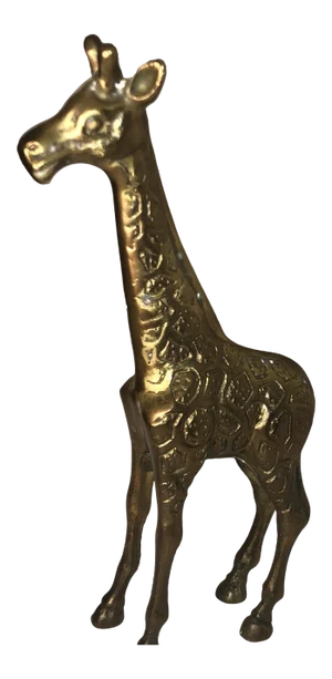 Vintage Mid-Century Modern Textured Brass Standing Giraffe