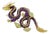 Bochic Dragon "Orient" Ruby & White Zircon Brooch In 18K Gold & Silver For Sale