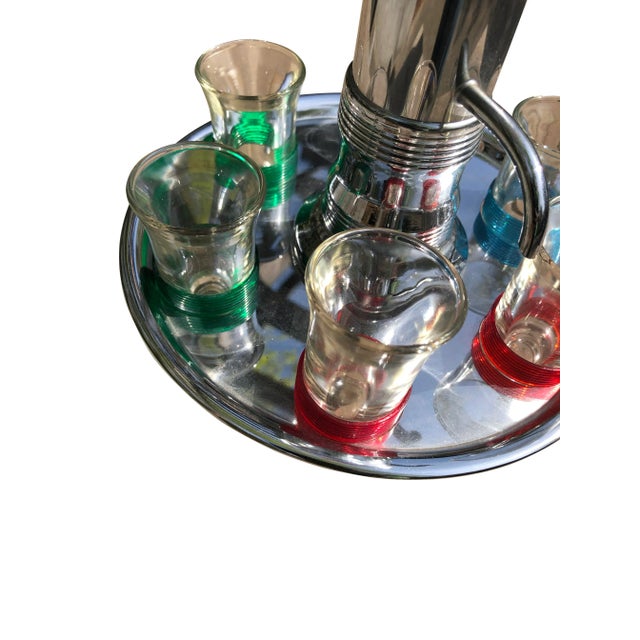 Mid-Century Liquor Dispenser and Shot Glasses, 7 Pieces For Sale - Image 9 of 11