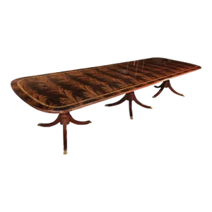 Traditional Mahogany Georgian Style Banquet Dining Table by Leighton Hall Made-To-Order