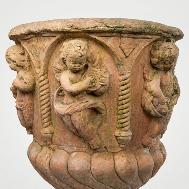 Large Garden Basin with Musical Putti Italian Renaissance Inspiration, 1950s For Sale - Image 11 of 15