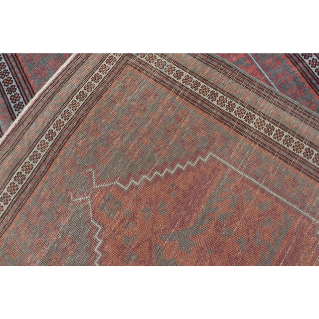 Vintage Turkish Oushak Runner in Soft Gray, Coral, and Soft Terracotta 2'9 X 11'6 For Sale - Image 13 of 13